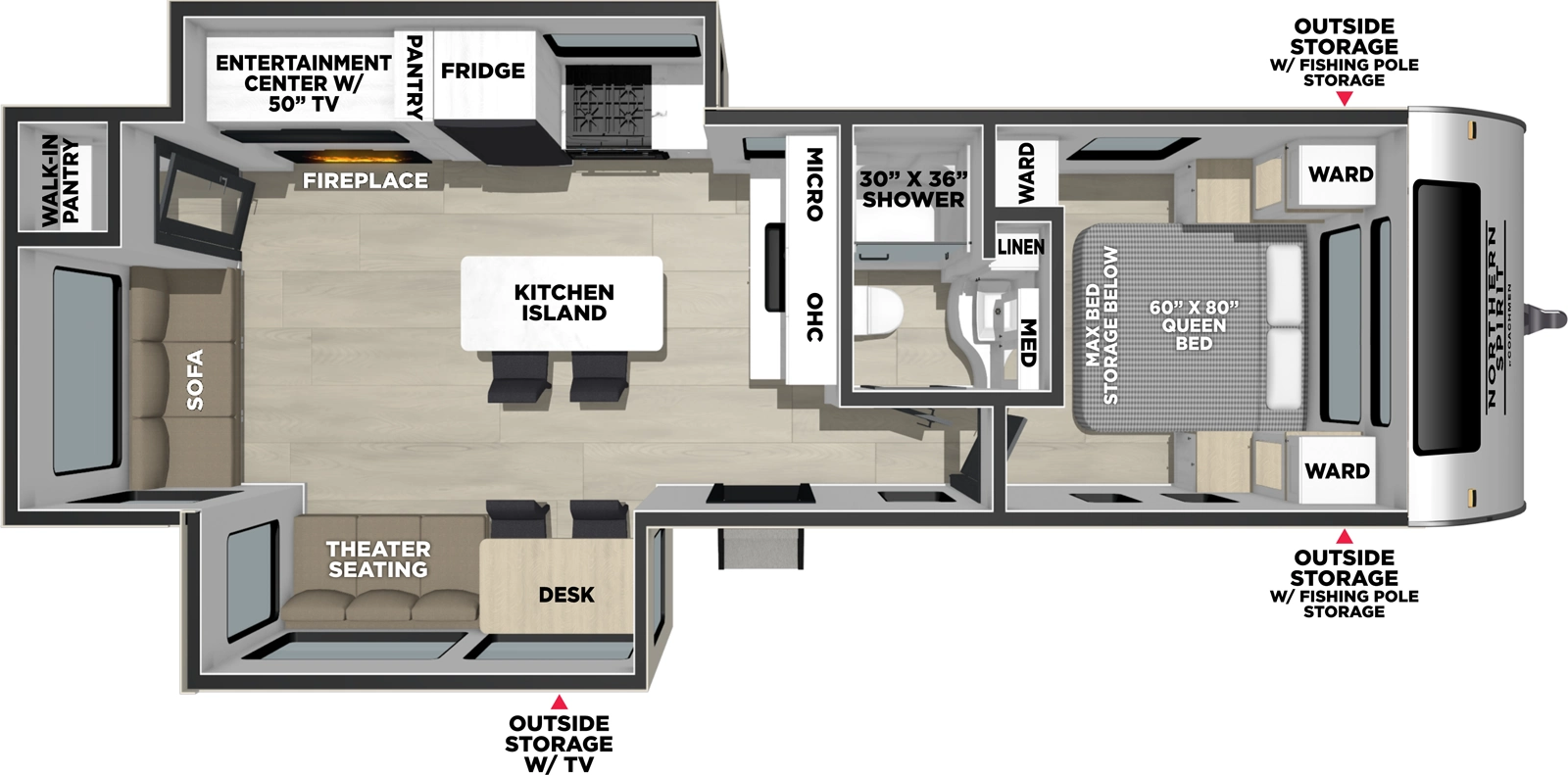Northern Spirit 2975RL Floorplan